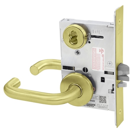 Corbin Russwin Entrance or Office Mortise Lock, LW Lever, A Rose, 7-Pin LFIC Less Core, Satin Brass ML2054 LWA 606 CL7